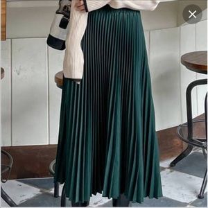 NWT gorgeous emerald green pleated skirt